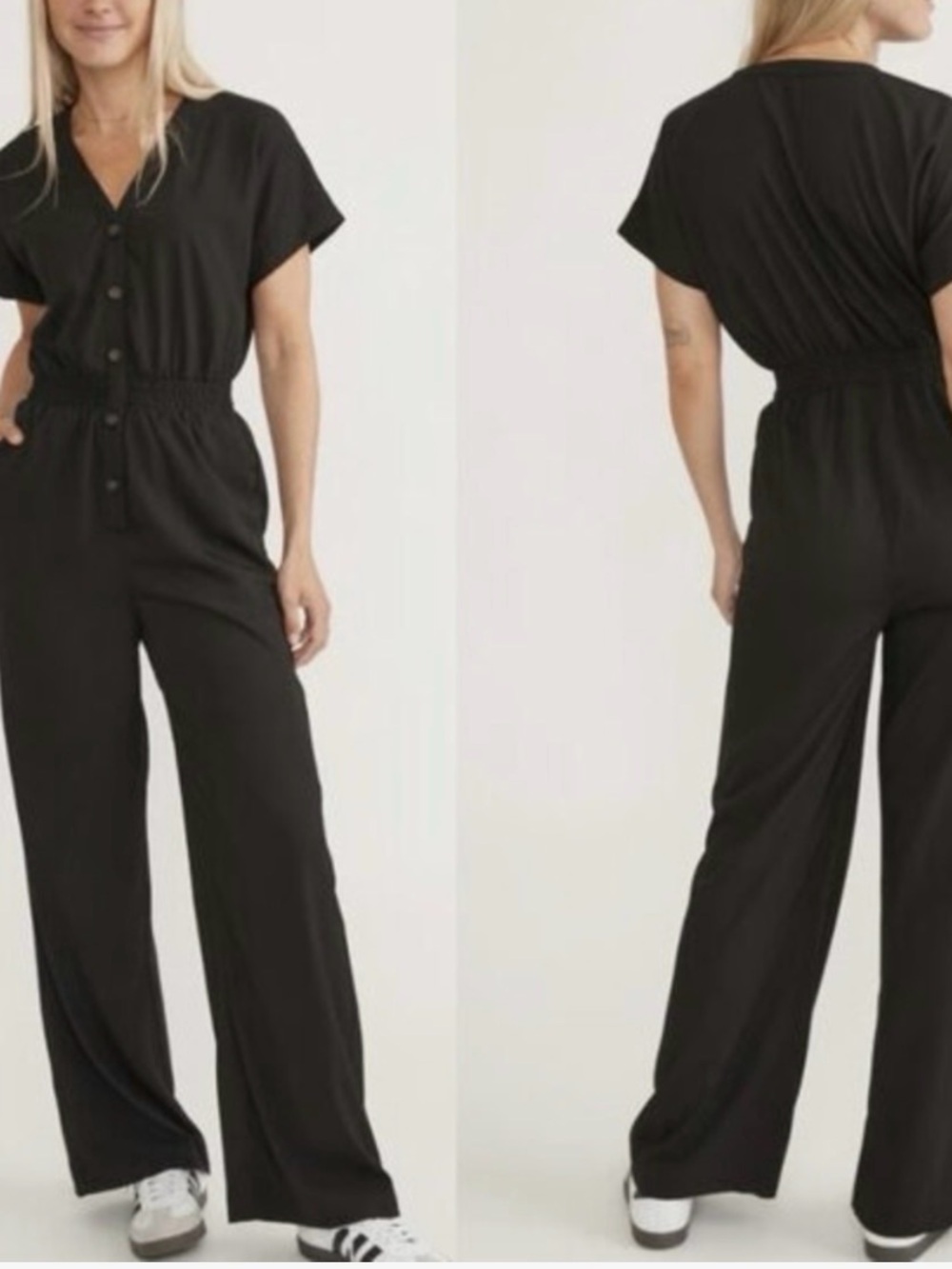 Marine Layer Lia wide legged Button Front Jumpsuit